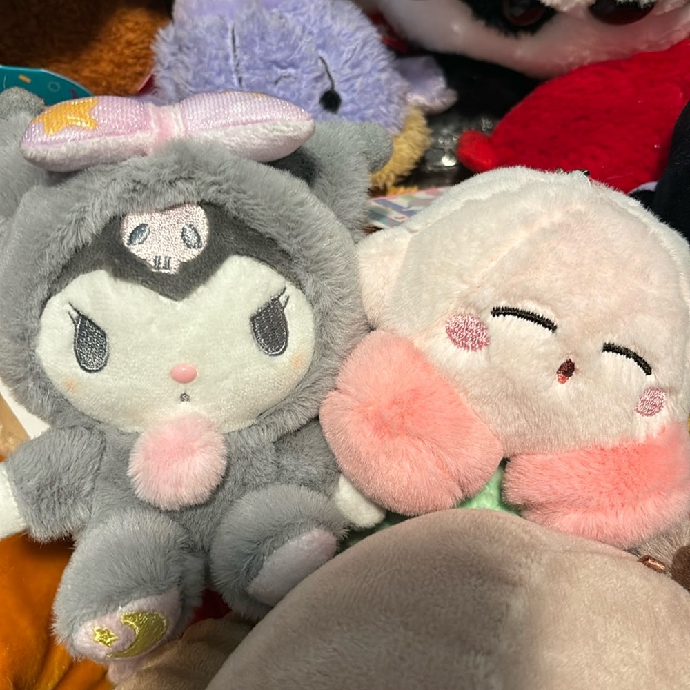 Kuromi and Kirby plush keychain